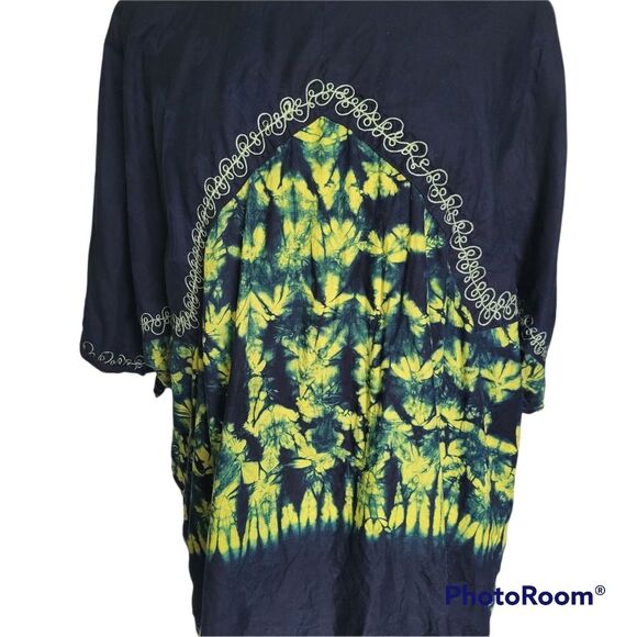 COLORFUL Tie Dye Kaftan Tunic Top - BOHO - FESTIVAL - Picture 5 of 10